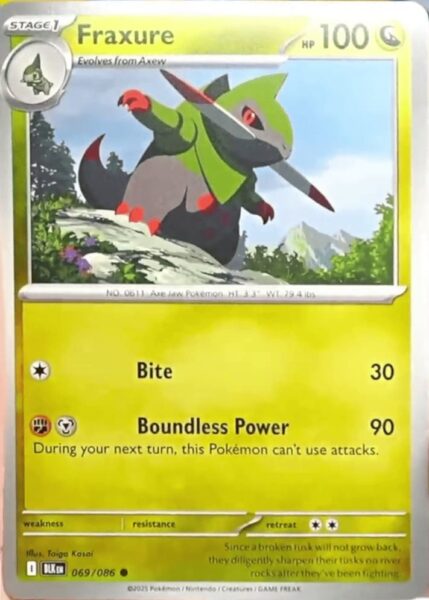 Fraxure-069-086-BLK-Black-Bolt-Schwarze-Blitze-Pokémon-Karte-Englisch