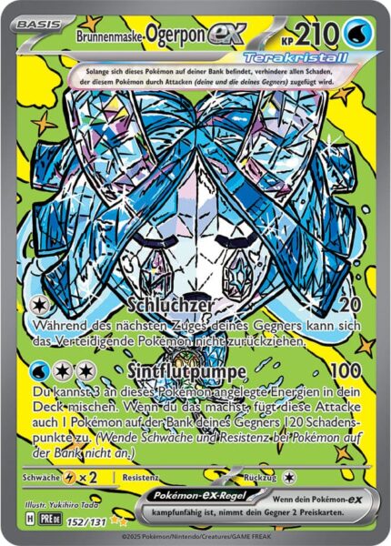 Brunnenmaske-Ogerpon-ex-152-131-Prismatische-Entwicklungen-Secret-Special-Illustration-Rare-Pokémon-Karte-Deutsch-Karmesin-Purpur-TCG-Sammelkartenspiel