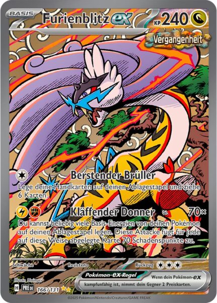Furienblitz-ex-166-131-Prismatische-Entwicklungen-Secret-Special-Illustration-Rare-Pokémon-Karte-Deutsch-Karmesin-Purpur-TCG-Sammelkartenspiel