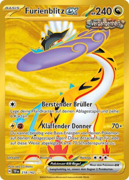 Furienblitz-ex-218-162-Karmesin-Purpur-Gewalten-der-Zeit-Hyper-Rare-Goldene-Pokémon-Karte-Deutsch