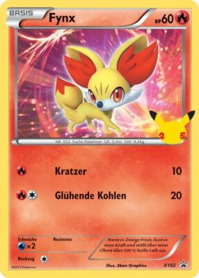 Fynx-XY02-Große-XXL-Jumbo-Pokémon-Karte-Erste-Partner-25-Jahre-Celebrations