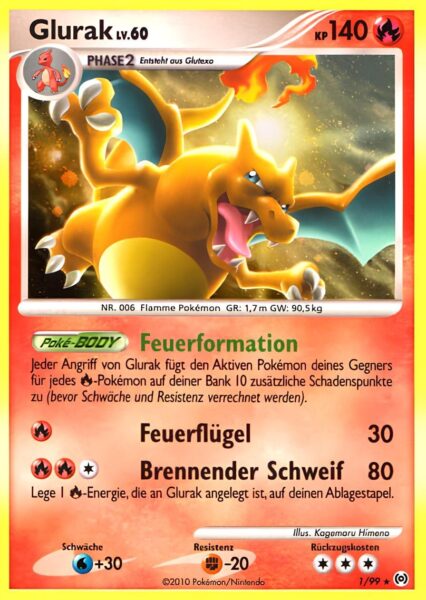 GLurak-1-99-Platin-Arceus-Pokémon-Karte-Holo-Deutsch-TCG-Sammelkartenspiel