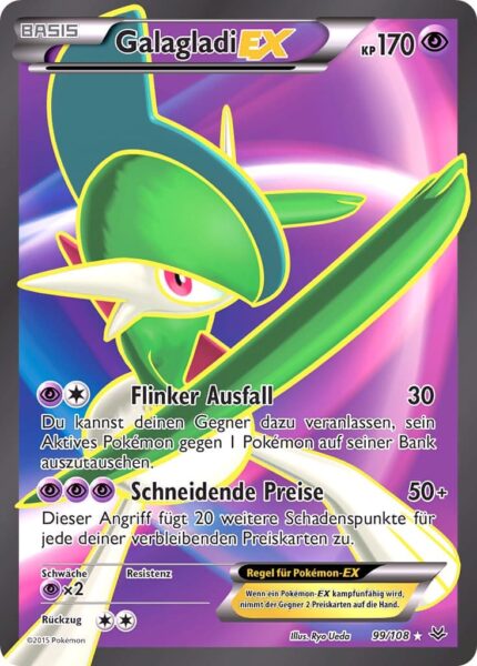 Galagladi-EX-99-108-XY-Drachenleuchten-Full-Art-Pokémon-Karte-Deutsch-TCG-Sammelkartenspiel