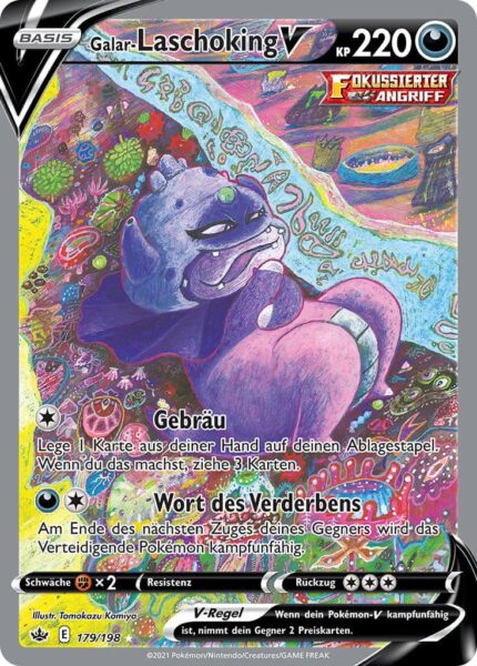 Galar-Laschoking-V-179-198-Alternate-Art-Pokémon-Karte-Schaurige-Herrschaft-Deutsch