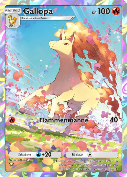 Gallopa-231-Pokémon-TCG-Sammelkartenspiel-Pocket-Unschlagbare-Gene-Digitale-Karte-Illustration-Rare-2024
