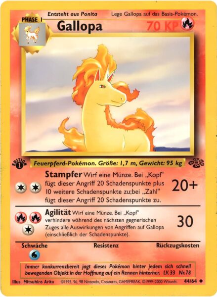 Gallopa-44-64-Dschungel-1st-Edition-Pokemon-Karte-Deutsch-1999
