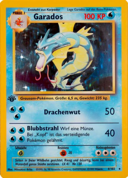 Garados-Base-Basis-Set-1st-Edition-6-102-Pokemon-Karte-1999-Deutsch