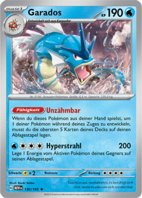 Garados_130-165_Pokémon-Karmesin-Purpur-151_Karte_MEW-DE_Deutsch