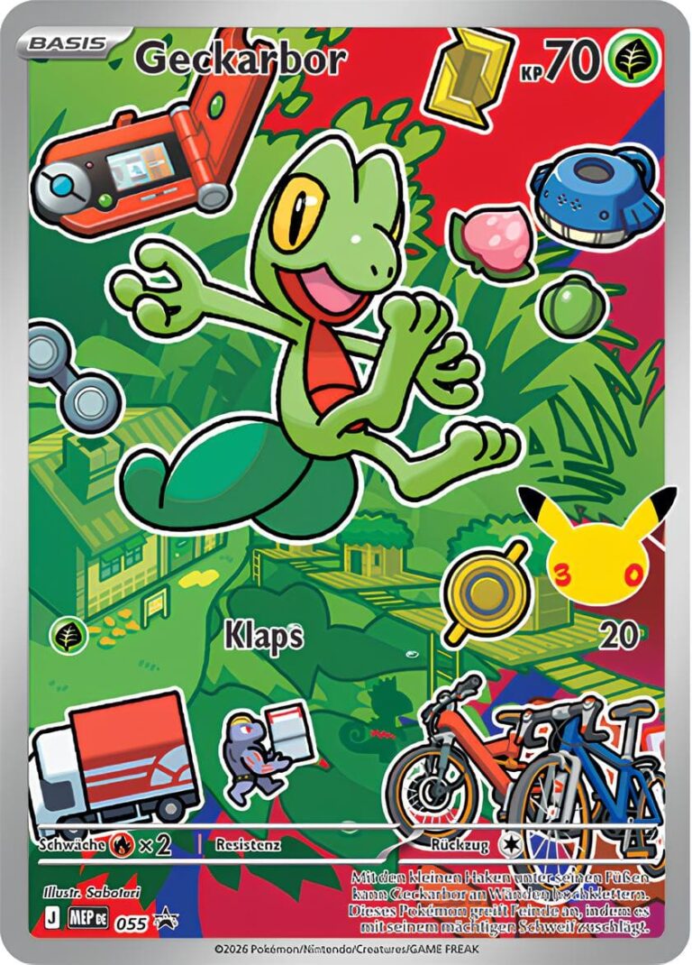Geckarbor-MEP-055-Promo-Pokémon-Karte-30.-Jubiläum-30th-Anniversary-Erste-Partner-Kollektion-Serie-2