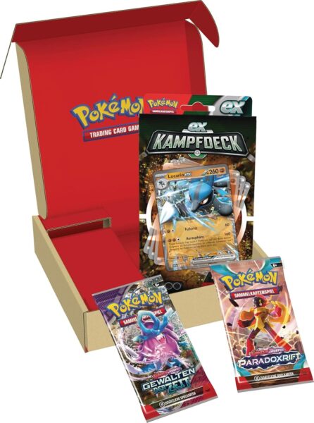 Gemischtes-Pokémon-Deck-und-Boosterbundle-Lucario-Kampfdeck-TCG-Sammelkartenspiel-2024