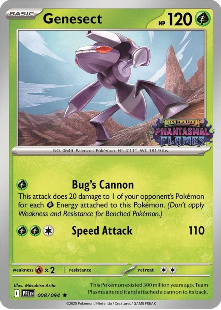 Genesect-008-094-Phantasmal-Flames-Stamped-Promo-Pokémon-Karte-Englisch