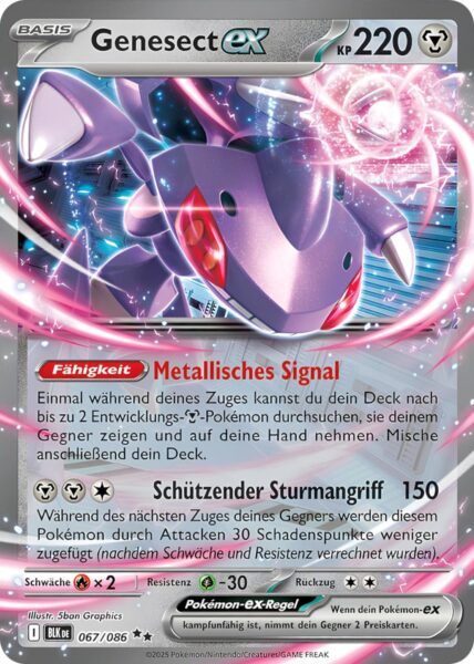 Genesect-ex-067-086-BLK-Schwarze-Blitze-Pokémon-Karte-Deutsch