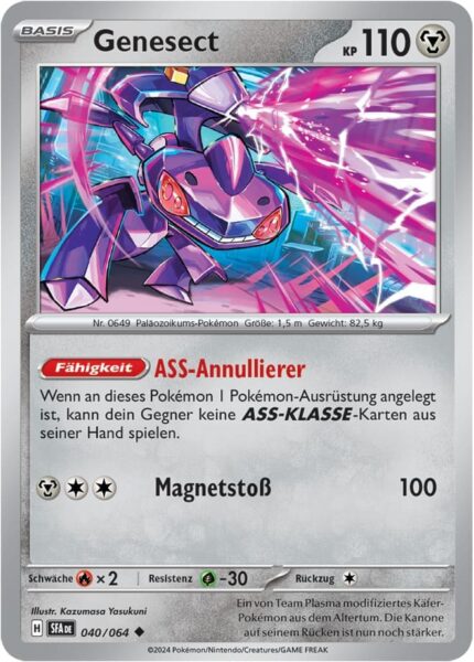 Genesect_040-064_SFA-DE_Nebel-der-Sagen_Pokémon-Karte_Deutsch-TCG-Sammelkartenspiel_Karmesin-Purpur