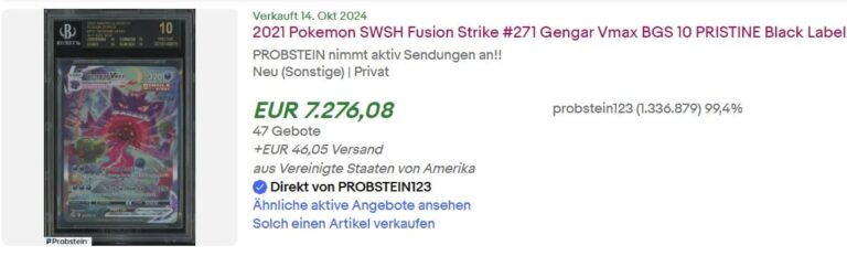 Gengar-VMAX-271-BGS-10-Top-Verkäufe-Höchstpreise-ebay-2024