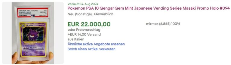 Gengar-Vending-Machine-Promo-Pokémon-Karte-Japanese-Top-Verkäufe-Preis-Höchstpreise-ebay-August