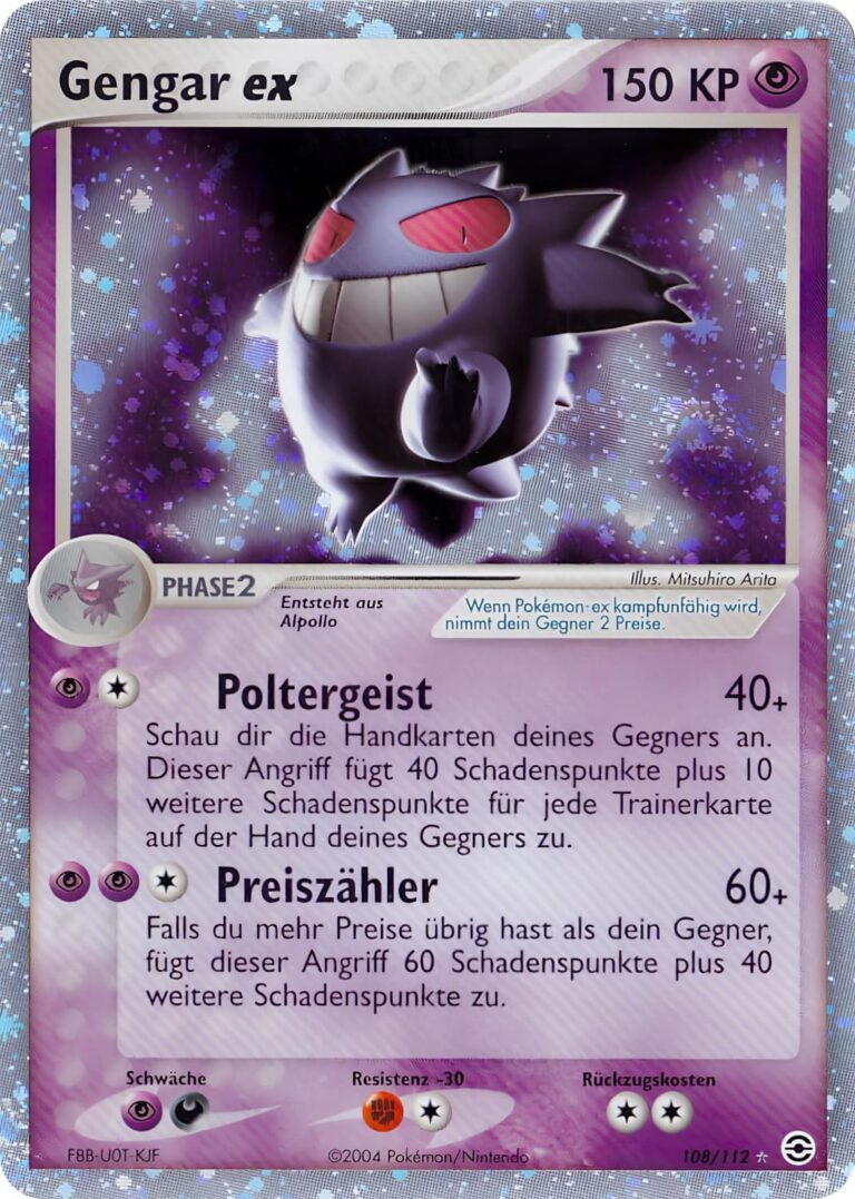 Gengar-ex-108-112-EX-Feuerrot-Blattgrün-Holo-Pokémon-Karte-Deutsch