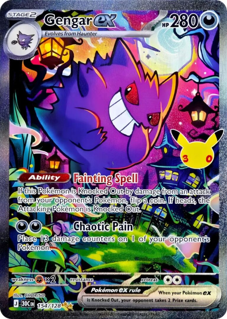 Gengar-ex-154-128-30C-30-Jahre-30th-Celebration-Special-Illustration-Rare-Pokémon-Karte-Englisch