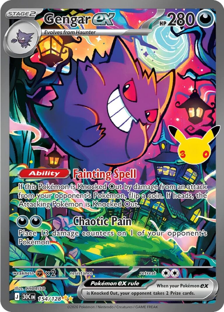 Gengar-ex-154-128-30C-30-Jahre-30th-Celebration-Special-Illustration-Rare-Pokémon-Karte-Englisch-neu