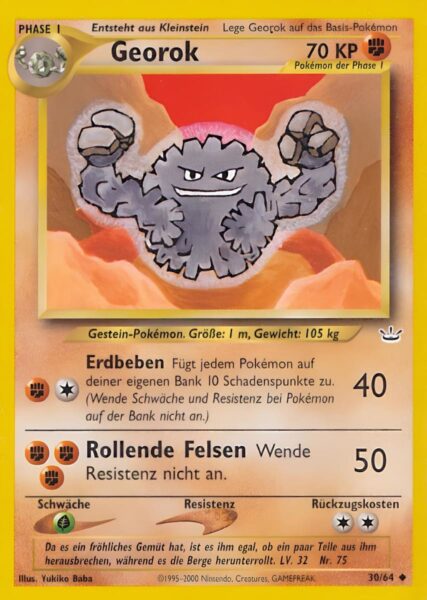 Georok-30-64-Neo-Revelation-Pokémon-Karte-Deutsch