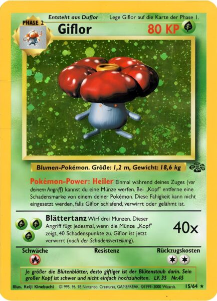 Giflor-15-64-Dschungel-Holo-Pokemon-Karte-Deutsch