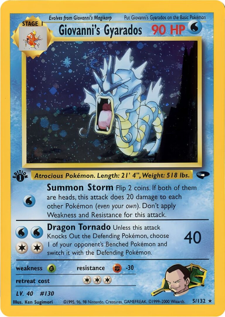 Giovannis-Gyarados-5-132-Gym-Challenge-First-Edition-Holo-Pokémon-Karte-Englisch-TCG-2000