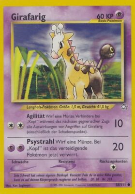 Girafarig_58-111_Neo-Genesis_Pokémon-Karte_Deutsch