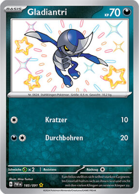 Gladiantri_185-091_PAF-DE_Shiny_Schillernd_Paldeas-Schicksale_Pokémon-Karte_Deutsch