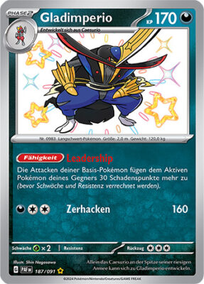 Gladimperio_187-091_PAF-DE_Shiny_Schillernd_Paldeas-Schicksale_Pokémon-Karte_Deutsch