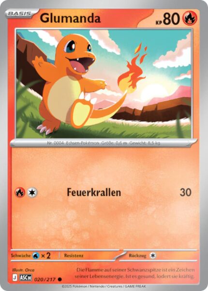 Glumanda-020-217-Erhabene-Helden-Pokémon-Karte-Deutsch