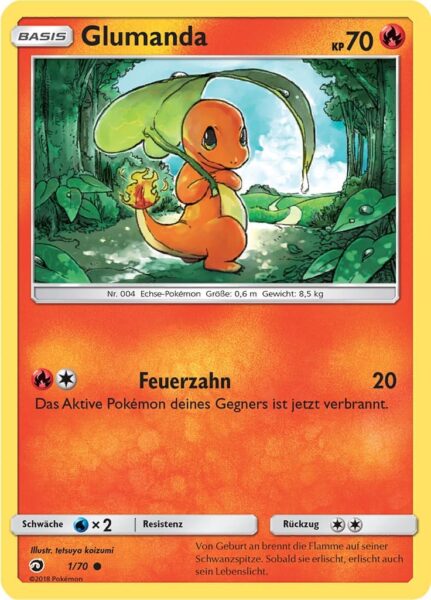 Glumanda-1-70-Majestät-der-Drachen-Pokémon-Karte-Deutsch-TCG-Sammelkartenspiel
