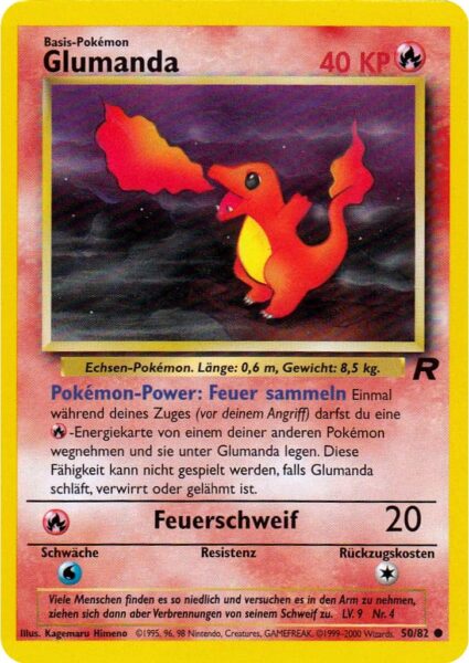 Glumanda-50-82-Team-Rocket-Pokemon-Karte-Deutsch-2000