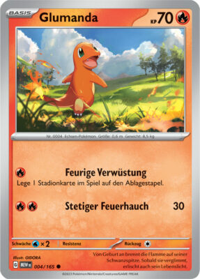 Glumanda_004-165-Pokémon-Karmesin-Purpur-151-MEW-DE-Pokémon-Karten-Karte-Deutsch