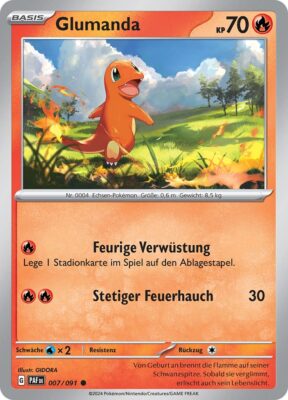 Glumanda_007-091_PAF-DE_Paldeas-Schicksale_Pokémon-Karte-Deutsch