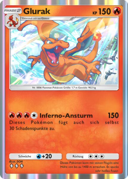 Glurak-013-069-B1a-Feuerrote-Flammen-Pokemon-Karte-Deutsch-neu
