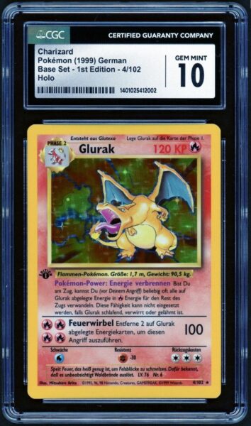 Glurak-4-102-Base-Set-1st-Edition-Pokémon-Karte-CGC-10