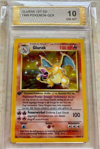 Glurak-4-102-Basis-Base-Set-1st-Edition-PGC-10-Pokémon-Karte-1