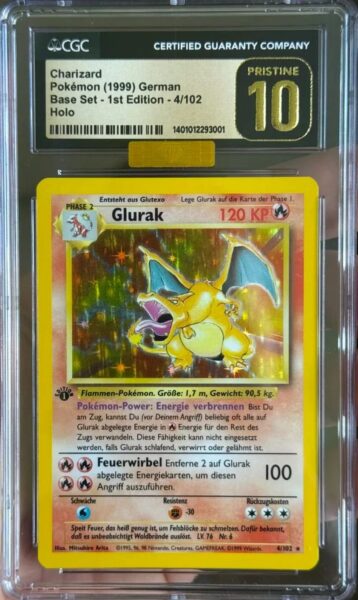Glurak-4-102-Basis-Base-Set-1st-Edition-Pokémon-Karte-CGC-Pristine-10