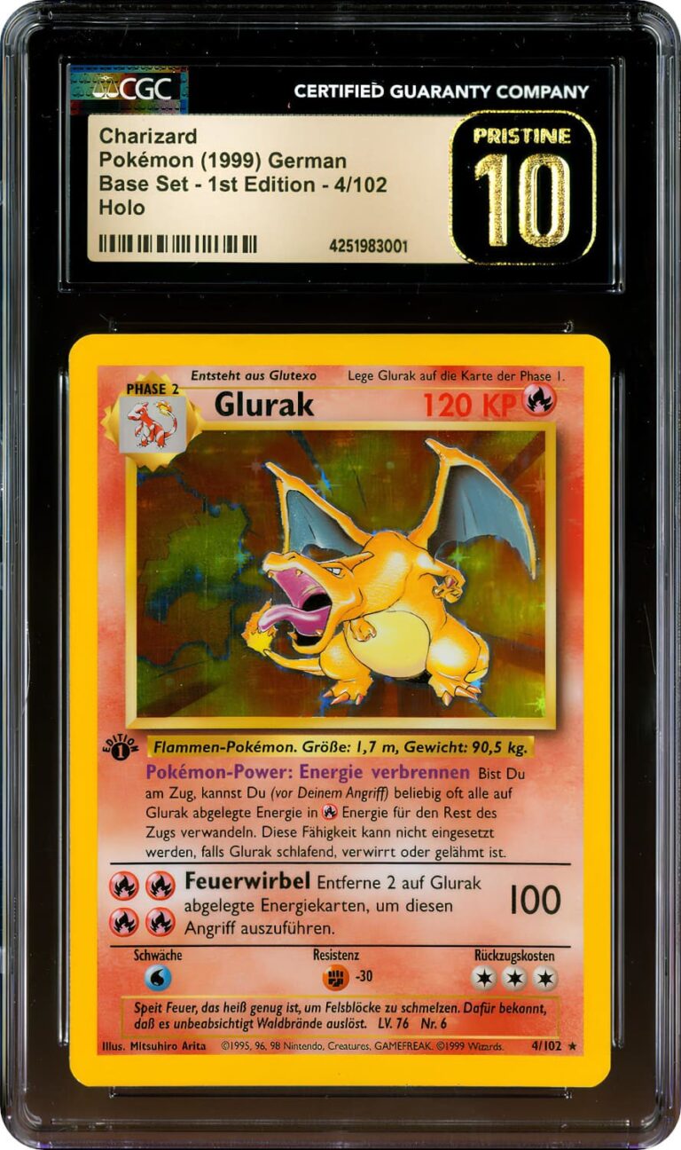 Glurak-4-102-Basis-Base-Set-Pokémon-Karte-Deutsch-CGC-Pristine-10-Black-Label