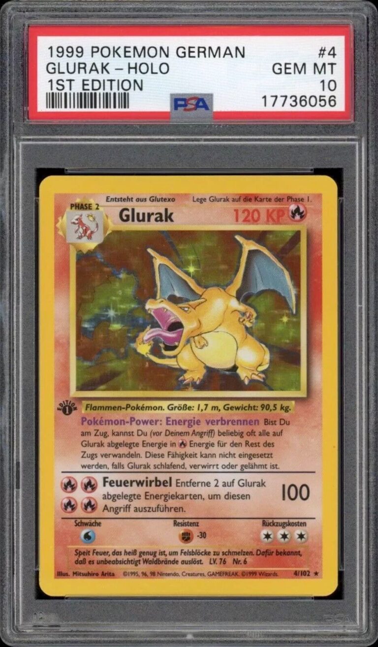 Glurak-4-102-Basis-Set-Grundset-1st-First-Edition-Pokémon-Karte-PSA-10