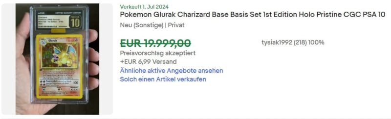 Glurak-Base-1st-Edition-CGC-10-Top-Verkäufe-die-wertvollsten-Pokémon-Karten-des-Monats-Juni-2024