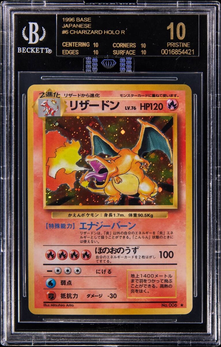 Glurak-Charizard-No.006-Japanese-Base-Set-BGS-10-Black-Label-Pokémon-Karte