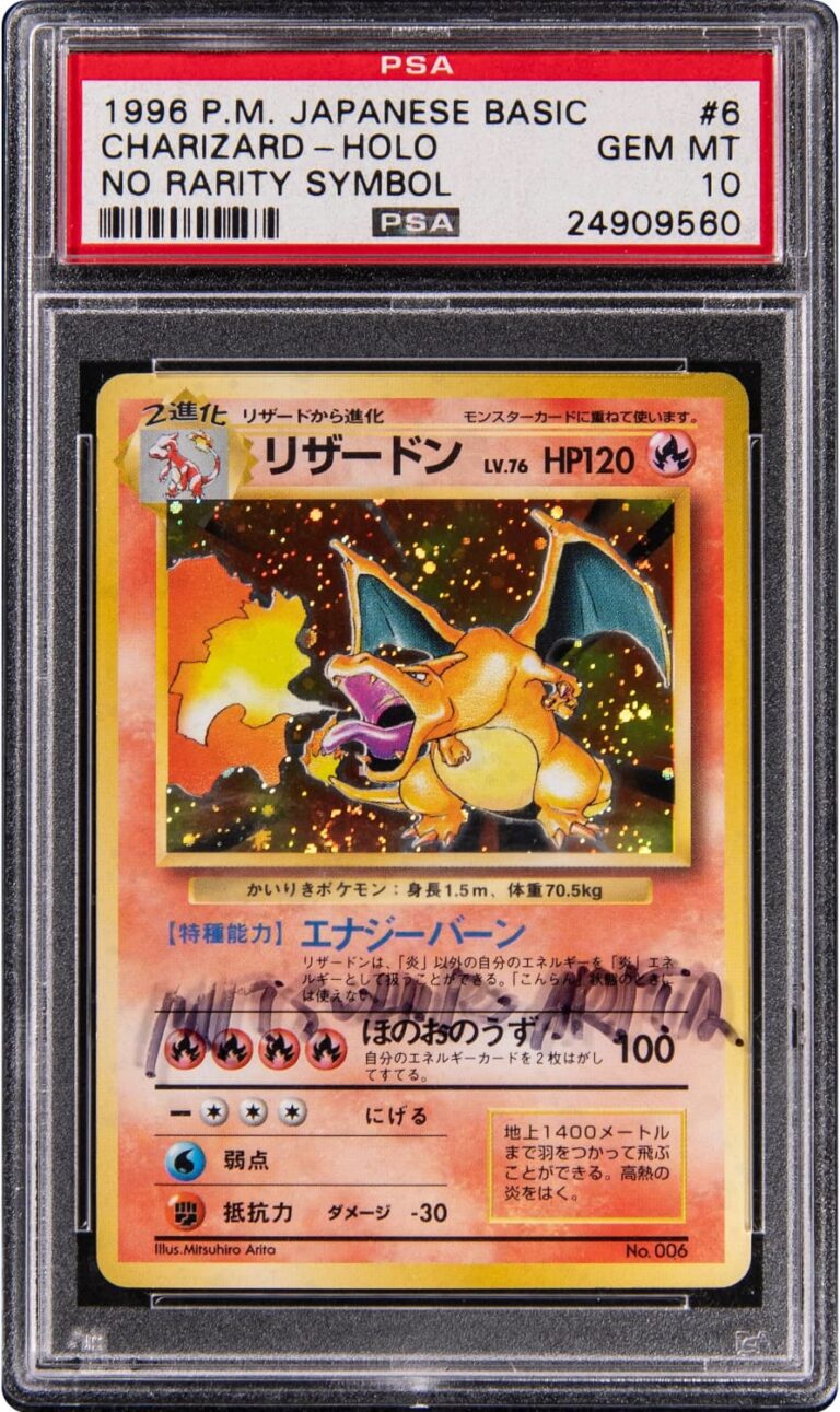 Glurak-Charizard-No.006-Japanese-Base-Set-Expansion-Pack-No-Rarity-Mitsuhiro-Arita-Pokémon-Karte-PSA-10