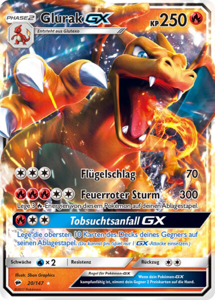 Glurak-GX-20-147-Nacht-in-Flammen-Pokémon-Karte