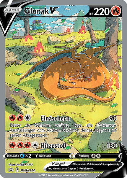 Glurak-V-SWSH-260-Pokémon-Alternate-Art-Promo-Karte-TCG-Sammelkartenspiel
