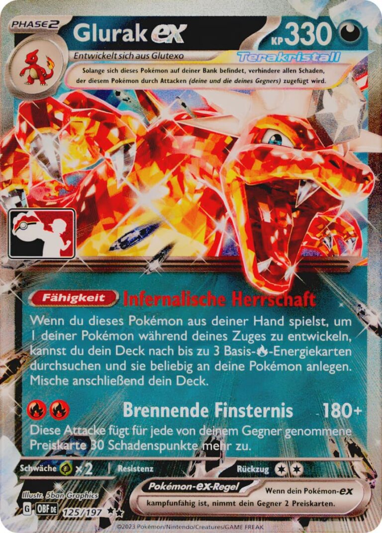 Glurak-ex-125-197-Obsidianflammen-Preispack-Pokémon-Karte-Deutsch