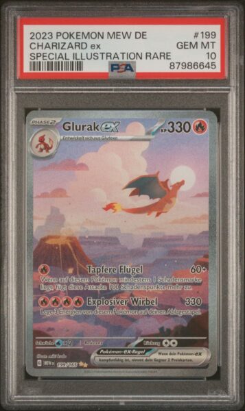 Glurak-ex_199-165_Pokémon-151_Special-Illustration-Rare_Pokémon-Karte-Deutsch-PSA-10