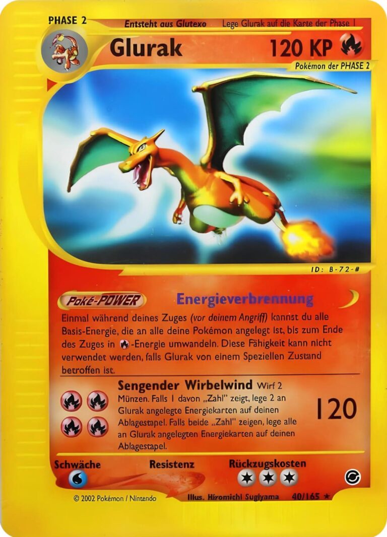 Glurak_40-165_Expedition-Basis-Set_Pokémon-Karte_Deutsch