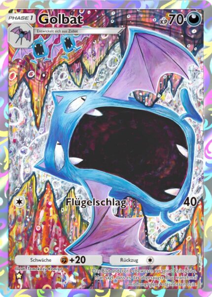Golbat-242-Pokémon-TCG-Sammelkartenspiel-Pocket-Unschlagbare-Gene-Full-Art-Digitale-Karte