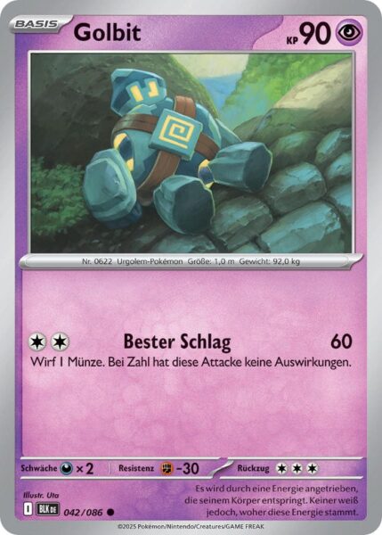 Golbit-042-086-BLK-DE-Schwarze-Blitze-Pokémon-Karte-Karmesin-Purpur-Deutsch