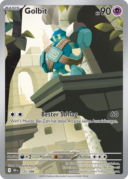 Golbit-122-086-BLK-DE-Schwarze-Blitze-Illustration-Rare-Pokémon-Karte-Karmesin-Purpur-Deutsch